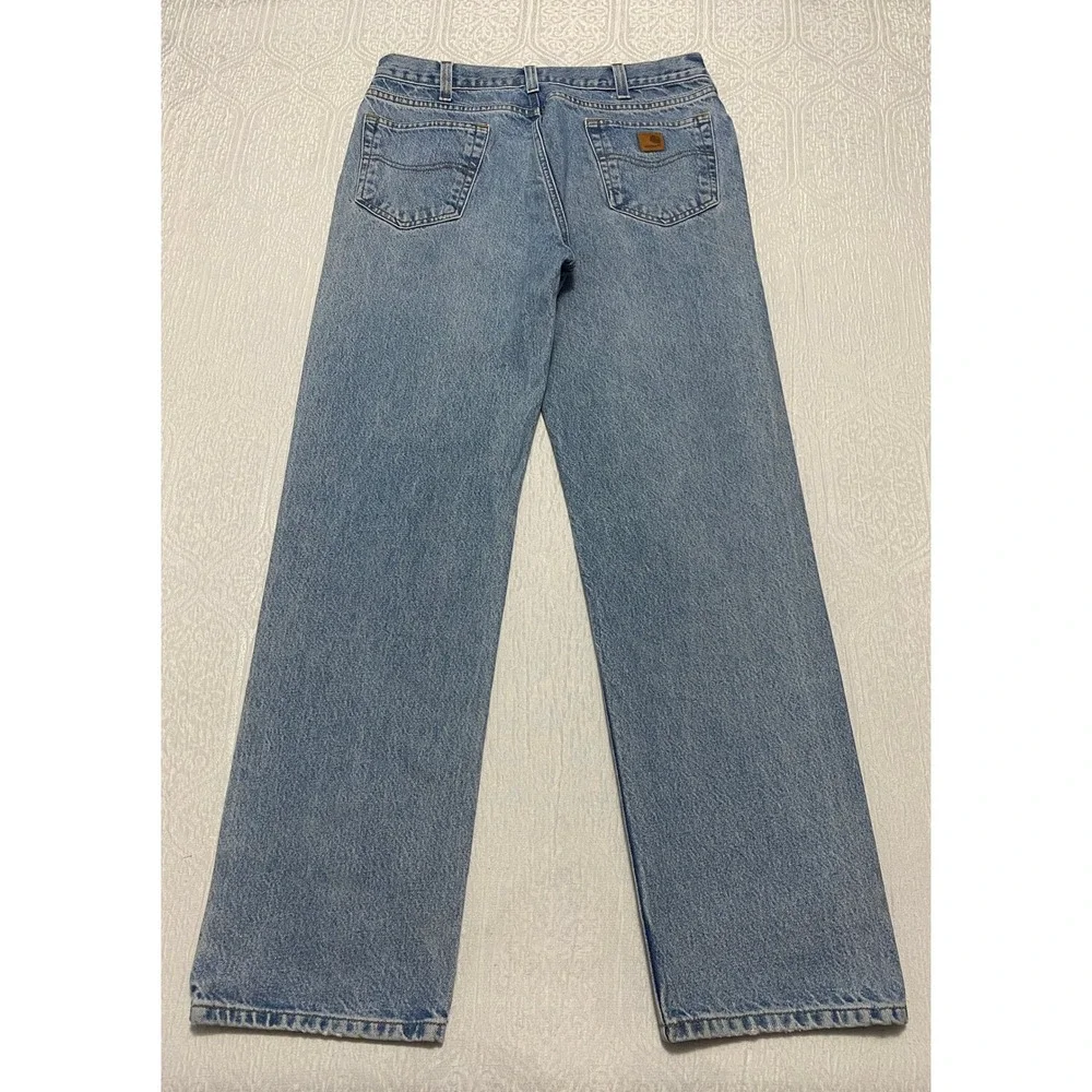 Carhartt B460‎ LVB Work Jeans Men's Size 36×34 Blue Relaxed Fit